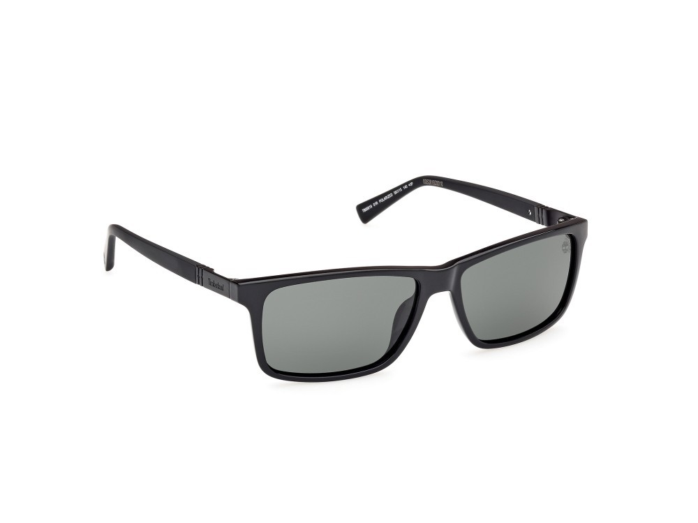 Sonnenbrillen Timberland TB00019 (01R) farbe nero lucido form rechteckig gläser verde polar.
