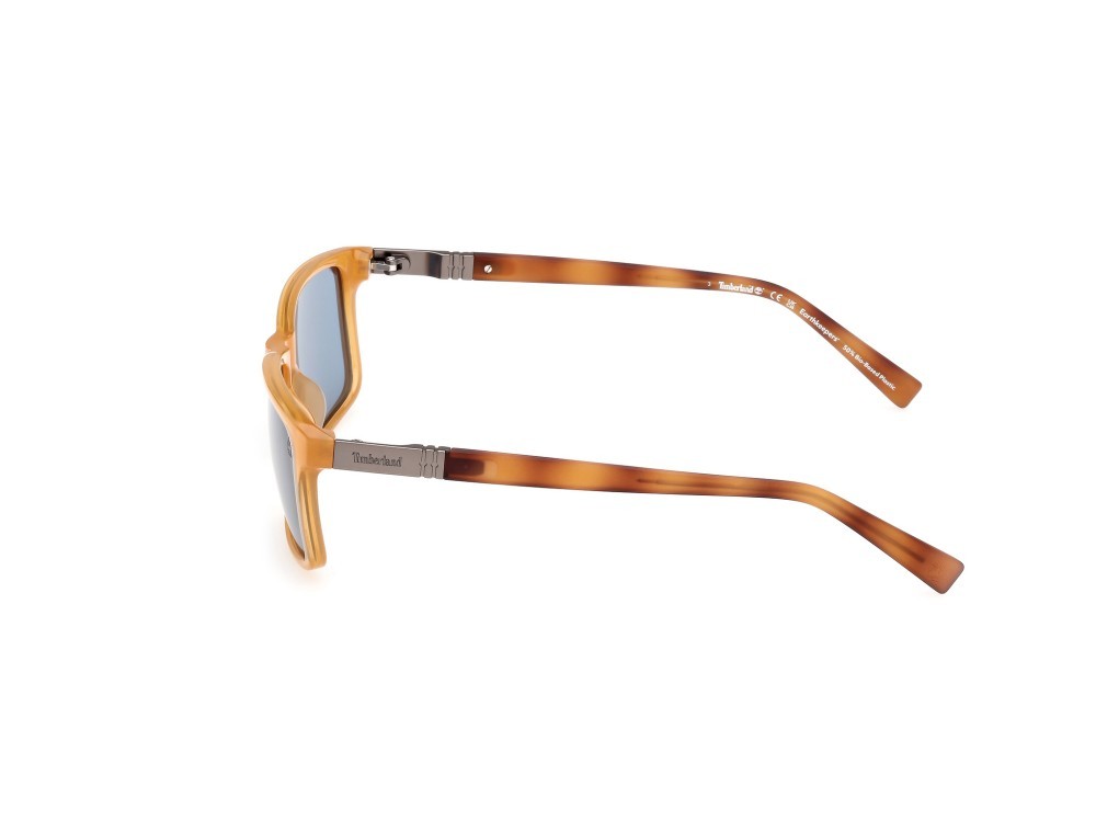 Sonnenbrillen Timberland TB00019 (47D) farbe marrone chiaro lucido form rechteckig gläser fumo polar.