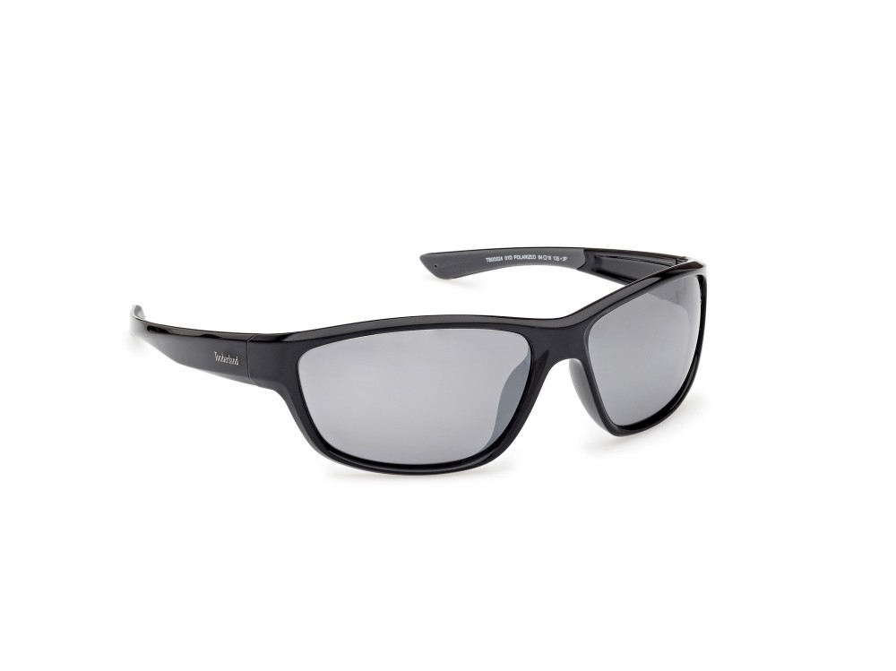 Occhiali da sole Timberland TB00024 (01D) colore nero lucido forma rettangolare lenti fumo polar.