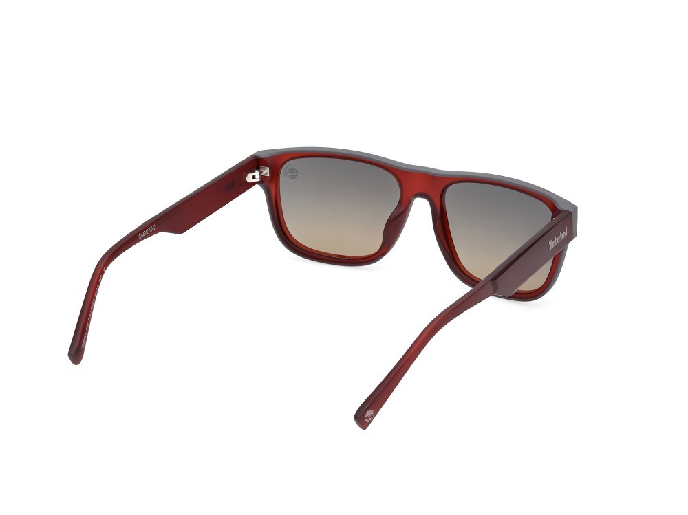 Sonnenbrillen Timberland TB00025 (67R) farbe rosso scuro opaco form rechteckig gläser verde polar.