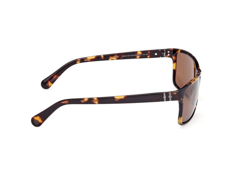 Occhiali da sole Timberland TB00032 (52H) colore avana scura forma rettangolare lenti marrone polar.