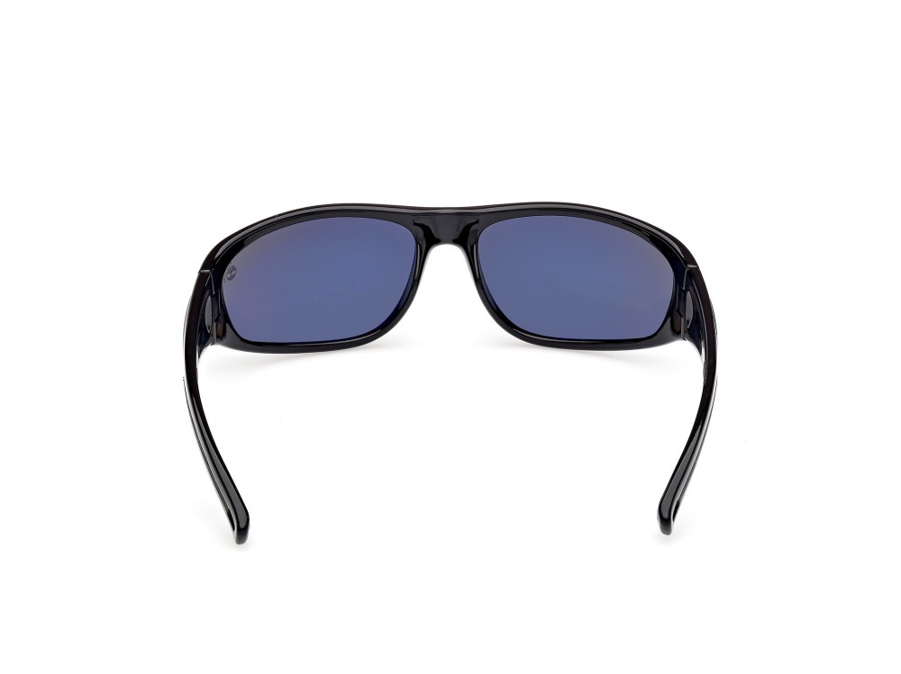 Occhiali da sole Timberland TB00033 (01D) colore nero lucido forma mask lenti fumo polar.