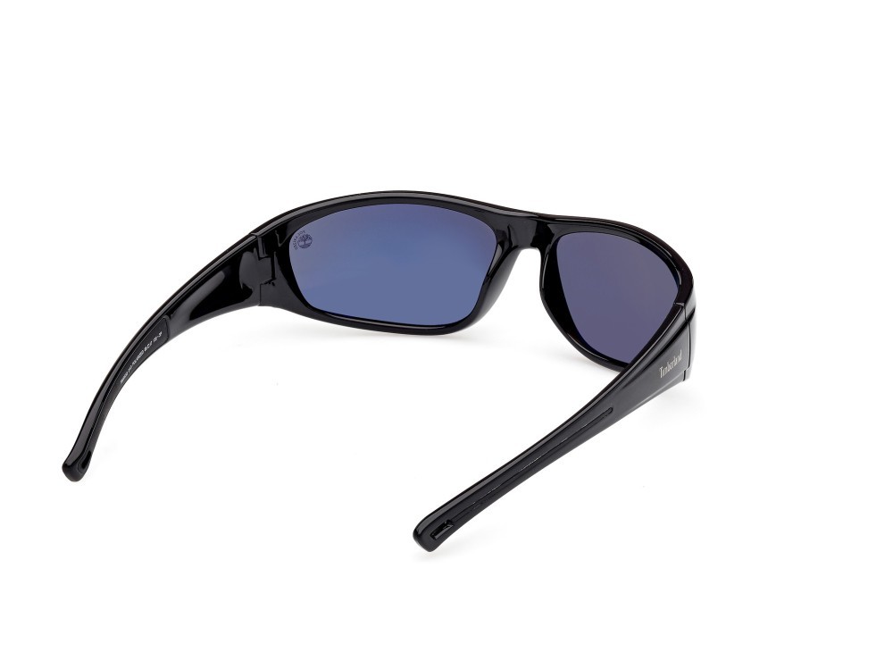 Occhiali da sole Timberland TB00033 (01D) colore nero lucido forma mask lenti fumo polar.