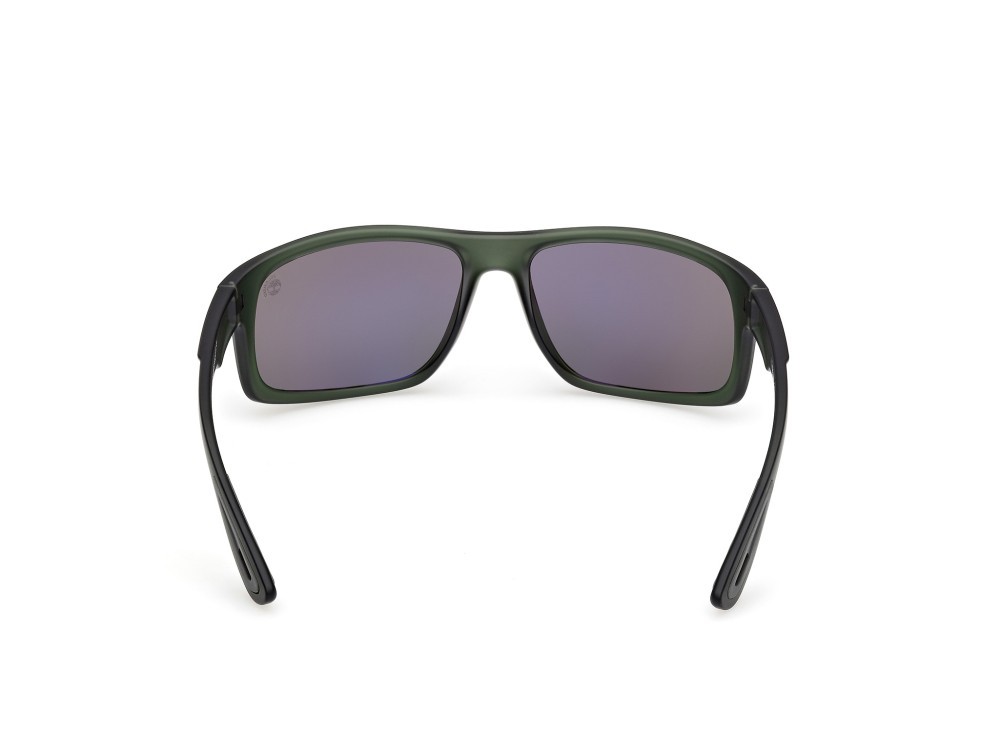 Sunglasses Timberland TB00034 (97D) color verde scuro opaco shape rectangle lenses fumo grad.