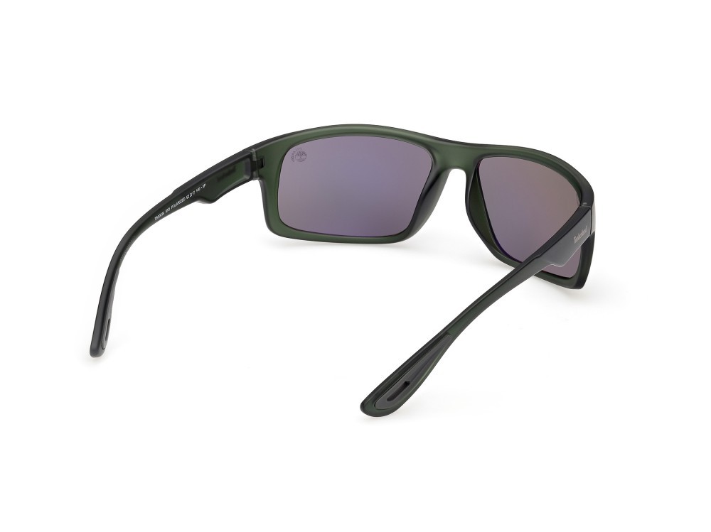 Sunglasses Timberland TB00034 (97D) color verde scuro opaco shape rectangle lenses fumo grad.