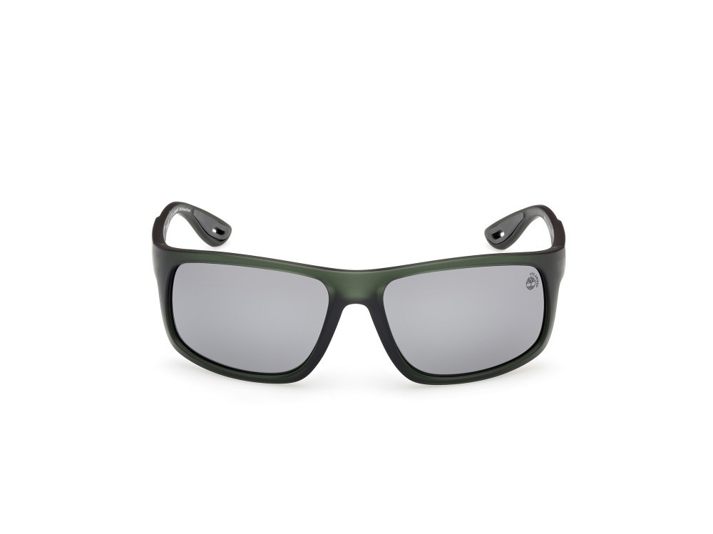 Sunglasses Timberland TB00034 (97D) color verde scuro opaco shape rectangle lenses fumo grad.