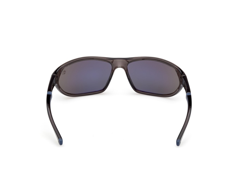 Occhiali da sole Timberland TB00035 (05D) colore grigio lucido forma rettangolare lenti blu polar.
