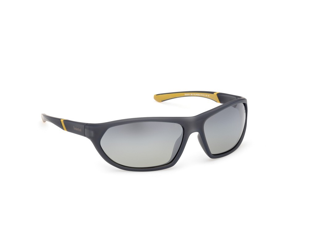 Occhiali da sole Timberland TB00035 (20D) colore grigio opaco forma rettangolare lenti blu sfumato