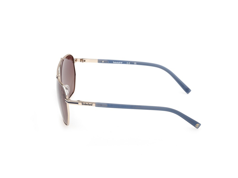 Sonnenbrillen Timberland TB00038 (32H) farbe oro pallido lucido - blu opaco form navigator gläser marrone sfumato