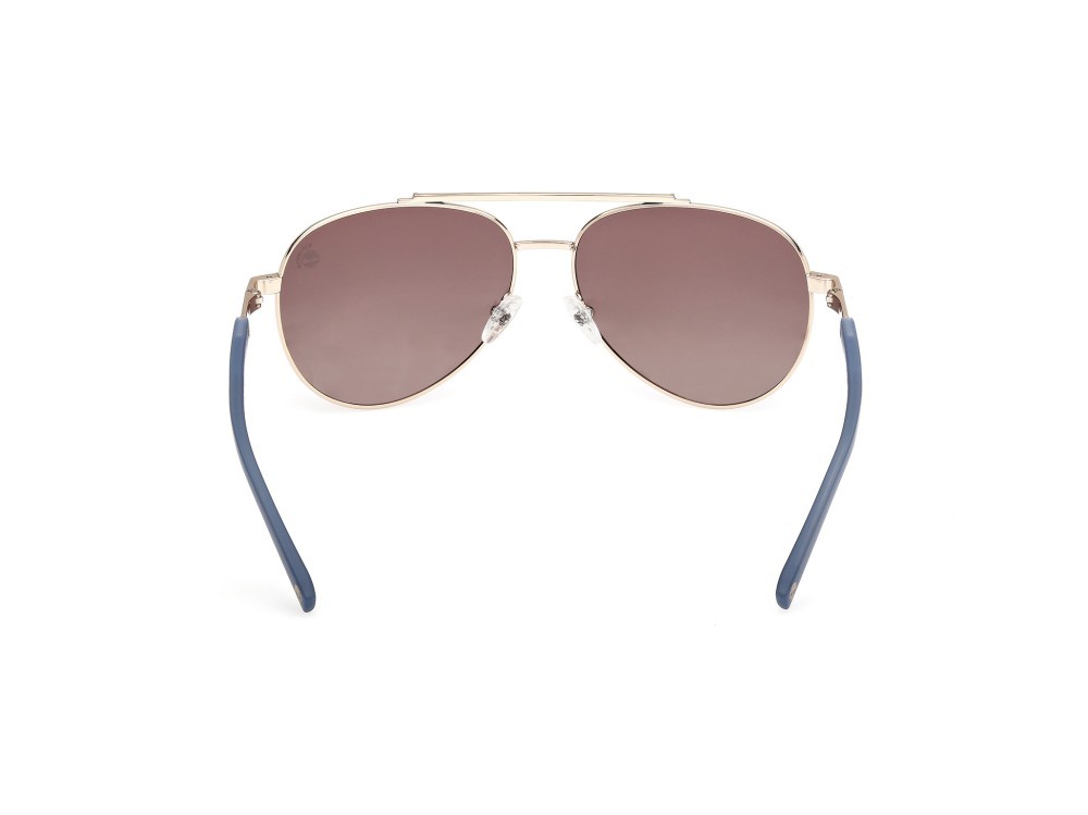 Sonnenbrillen Timberland TB00039 (32H) farbe oro pallido lucido / blu opaco form aviator gläser marrone sfumato
