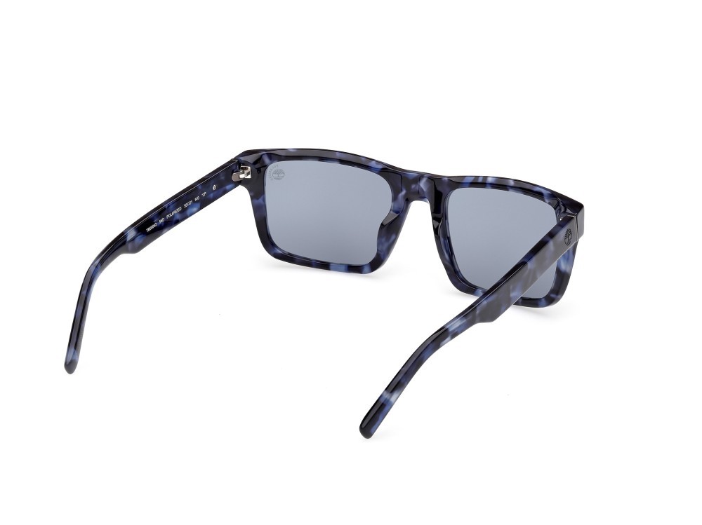 Occhiali da sole Timberland TB00042 (56D) colore blu - avana forma quadrato lenti fumo polar.