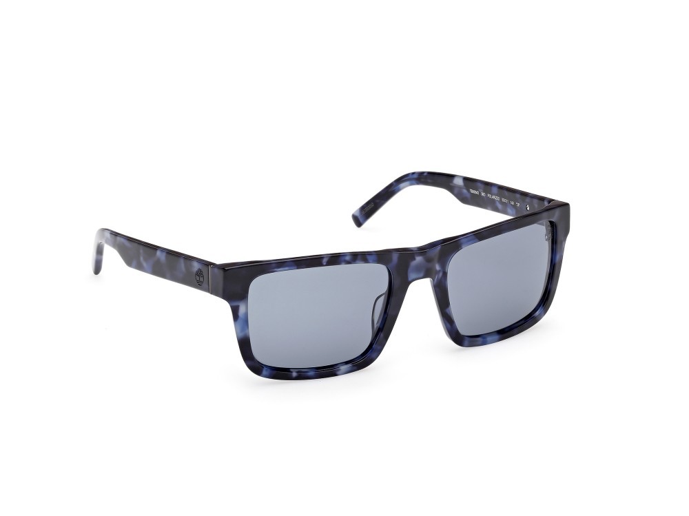 Occhiali da sole Timberland TB00042 (56D) colore blu - avana forma quadrato lenti fumo polar.