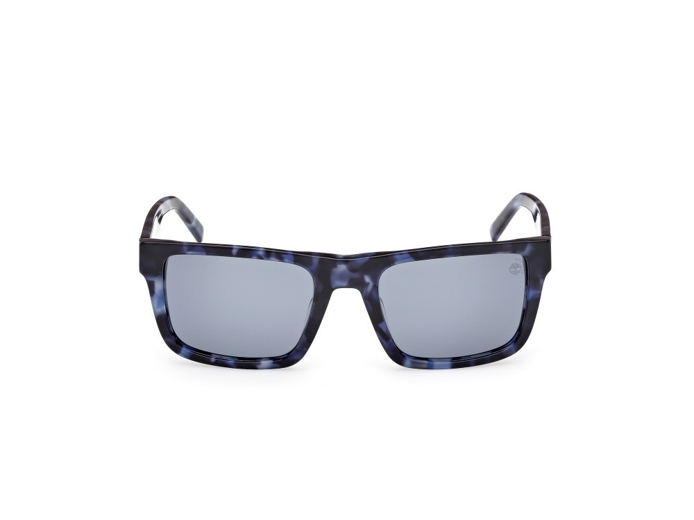 Occhiali da sole Timberland TB00042 (56D) colore blu - avana forma quadrato lenti fumo polar.