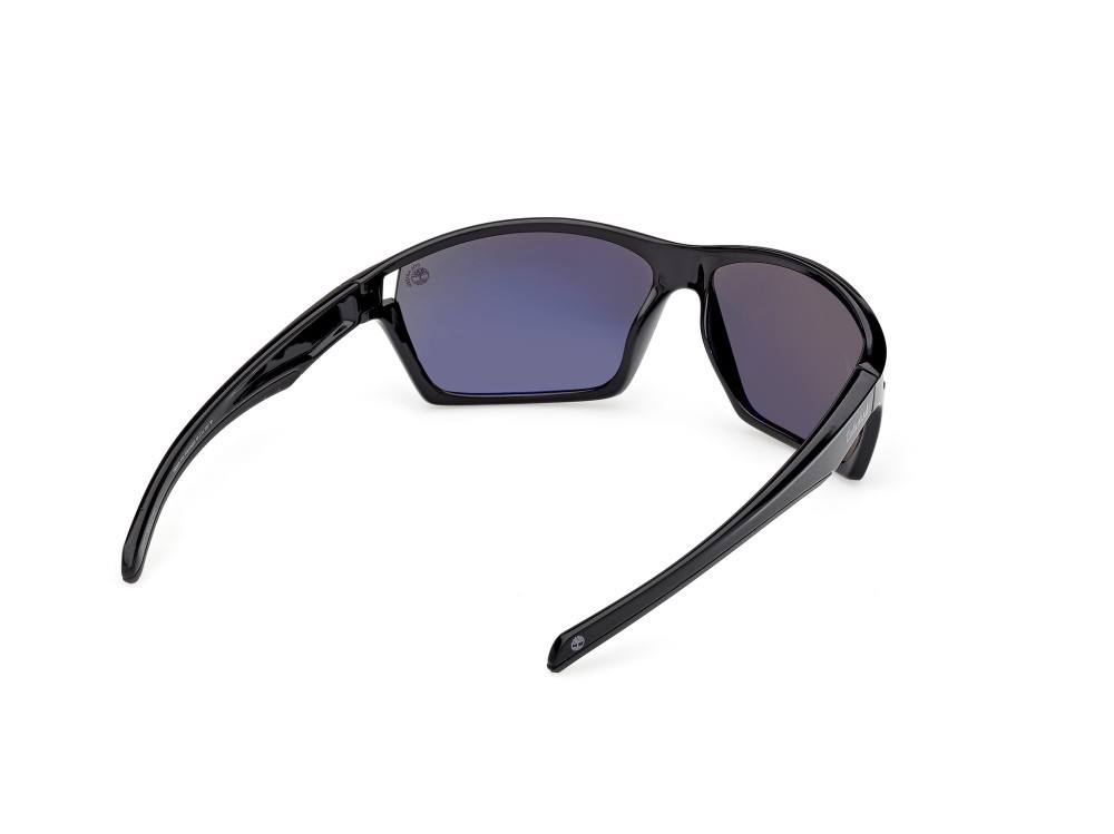 Occhiali da sole Timberland TB00055 (01D) colore nero lucido forma rettangolare lenti fumo polar.