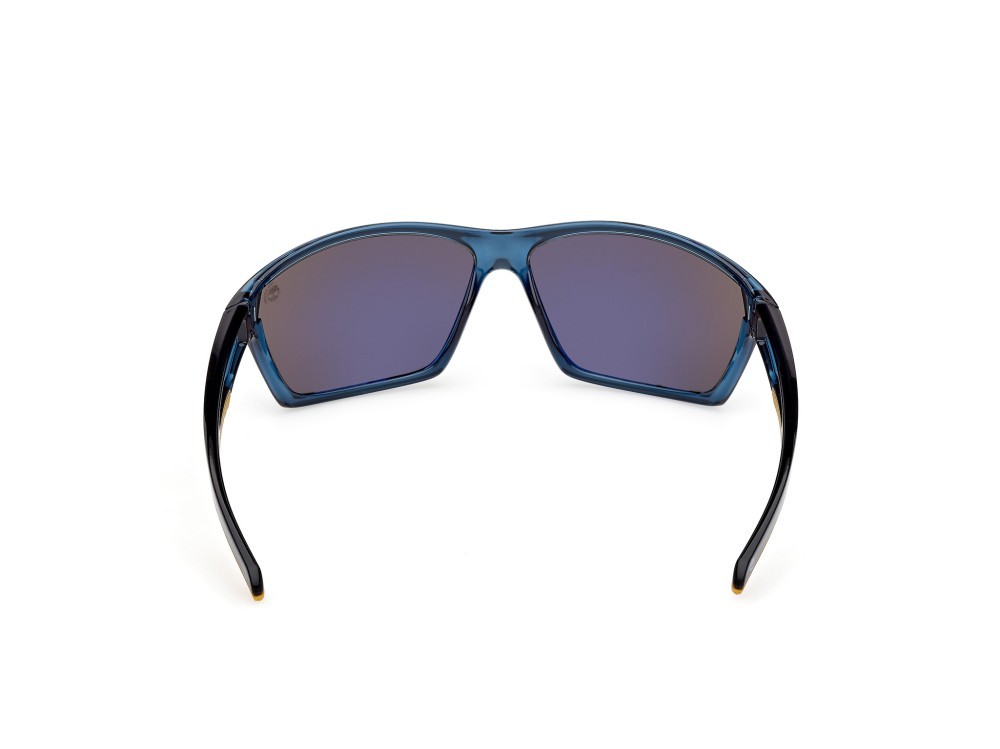 Occhiali da sole Timberland TB00055 (90D) colore blu lucido  forma rettangolare lenti blu polar.