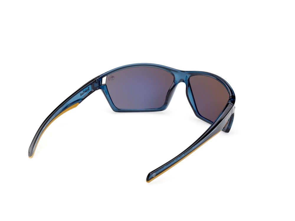 Occhiali da sole Timberland TB00055 (90D) colore blu lucido  forma rettangolare lenti blu polar.