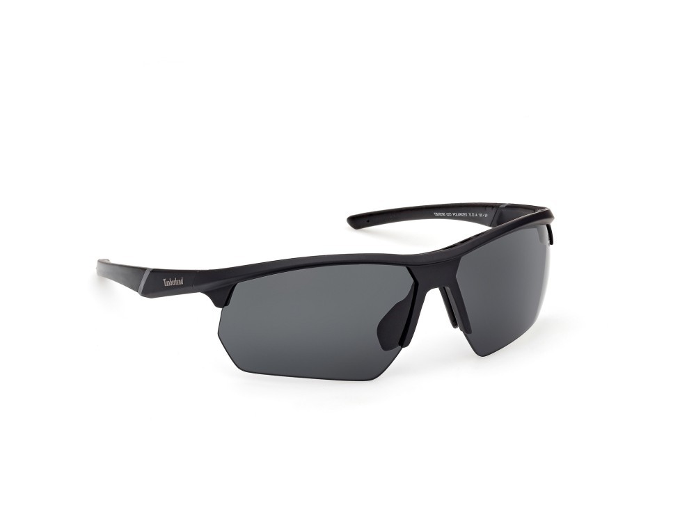 Occhiali da sole Timberland TB00056 (02D) colore nero lucido forma rettangolare lenti fumo polar.
