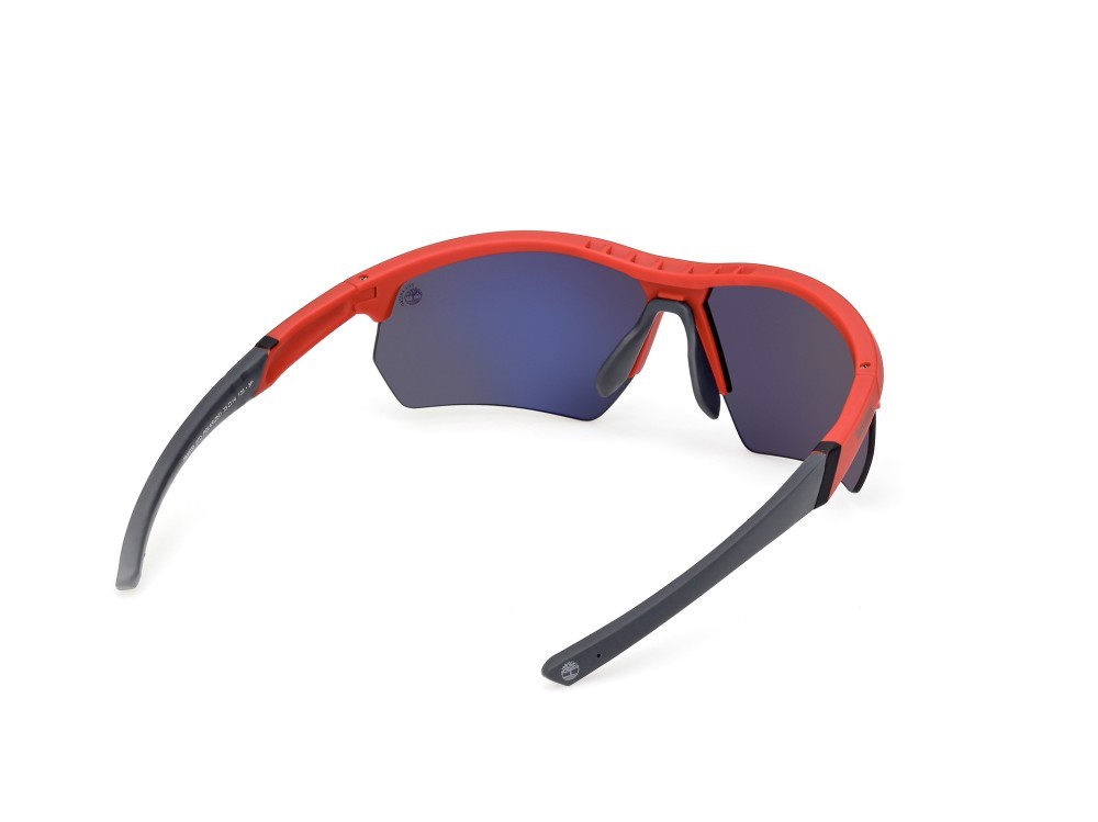 Occhiali da sole Timberland TB00056 (67D) colore rosso scuro opaco forma rettangolare lenti fumo polar.