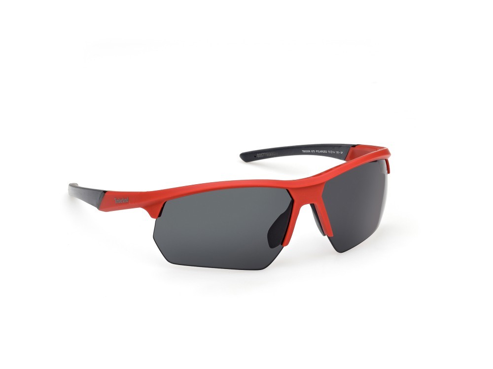 Occhiali da sole Timberland TB00056 (67D) colore rosso scuro opaco forma rettangolare lenti fumo polar.