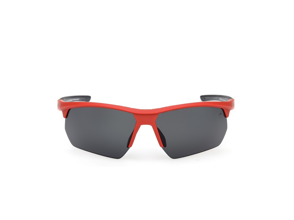 Occhiali da sole Timberland TB00056 (67D) colore rosso scuro opaco forma rettangolare lenti fumo polar.