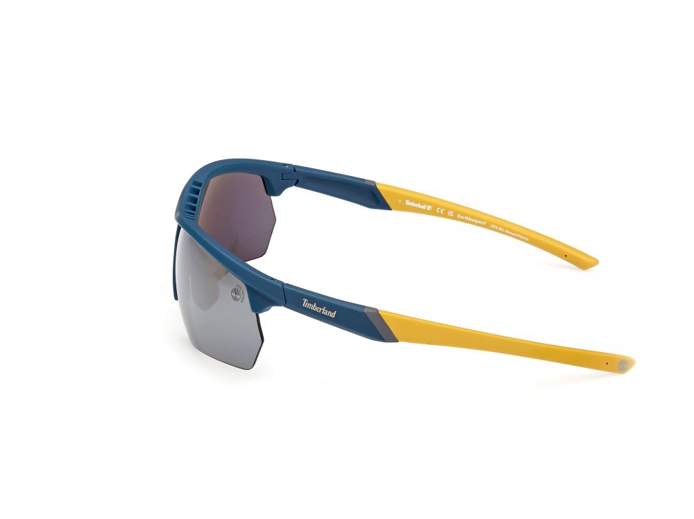Occhiali da sole Timberland TB00056 (91D) colore blu opaco forma rettangolare lenti fumo polar.