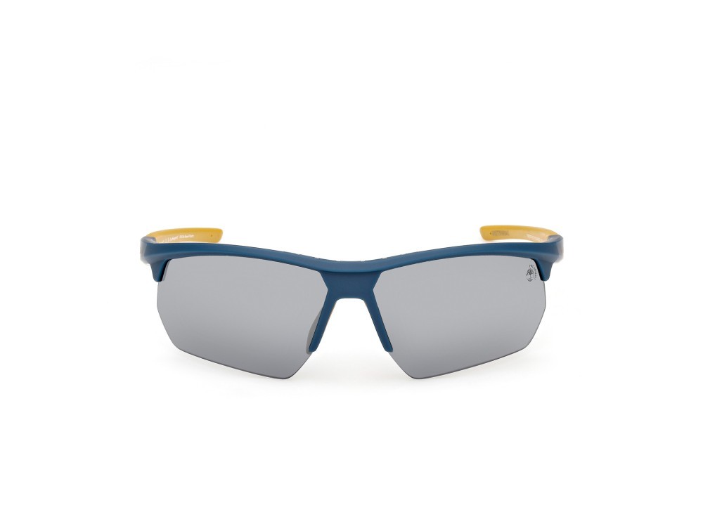 Occhiali da sole Timberland TB00056 (91D) colore blu opaco forma rettangolare lenti fumo polar.