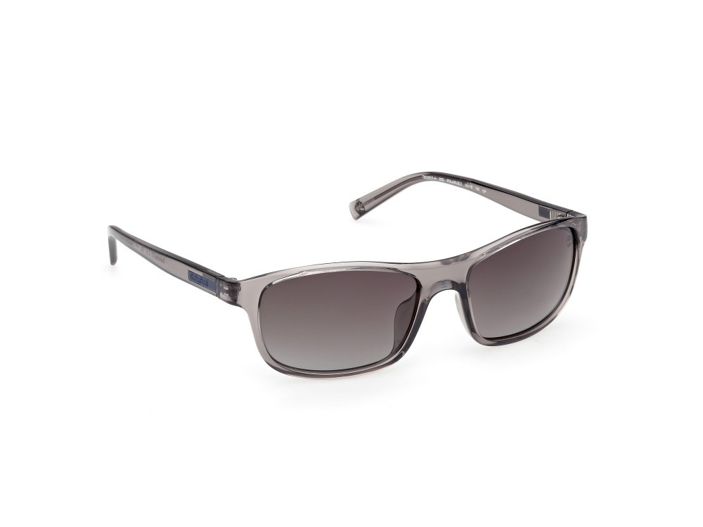 Occhiali da sole Timberland TB00057-H (20D) colore grigio lucido forma rettangolare lenti fumo polar.