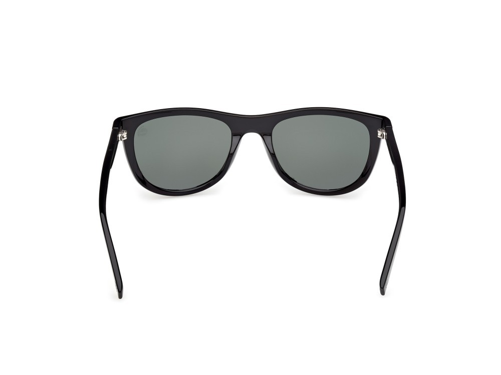 Sunglasses Timberland TB00058 (01R) color nero lucido shape square lenses verde polar.