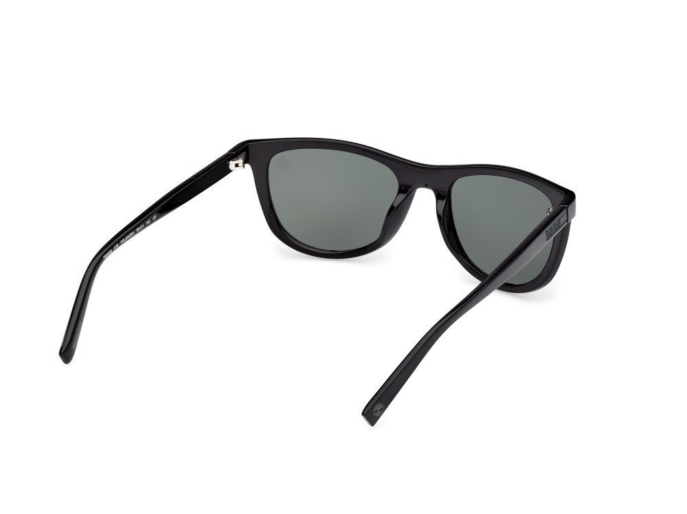Sunglasses Timberland TB00058 (01R) color nero lucido shape square lenses verde polar.