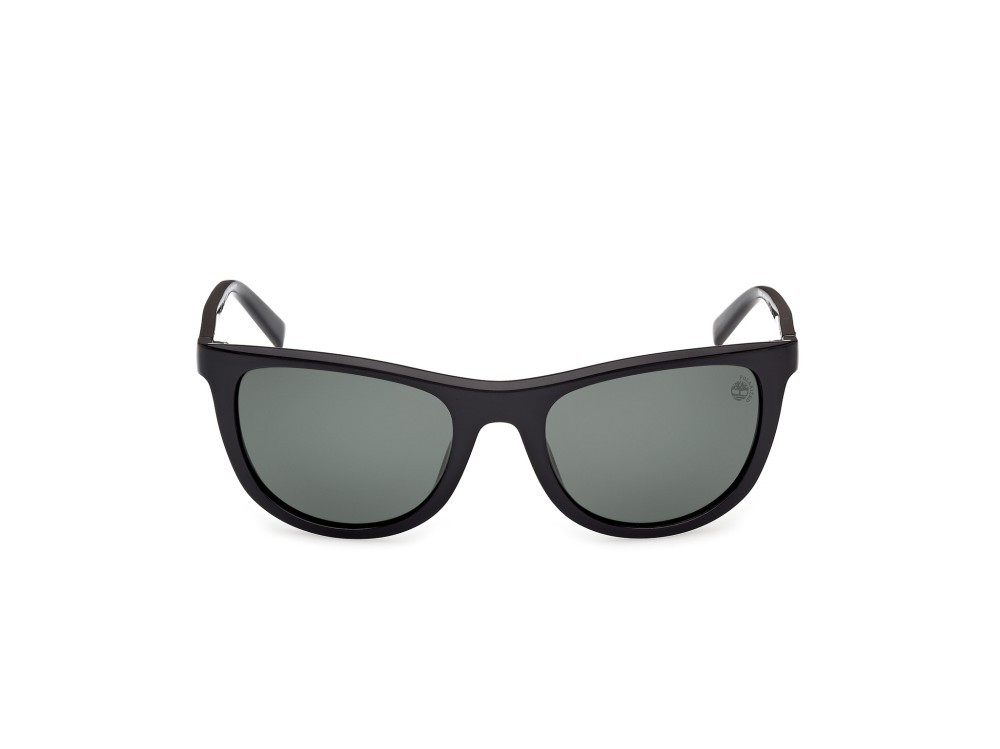 Sunglasses Timberland TB00058 (01R) color nero lucido shape square lenses verde polar.