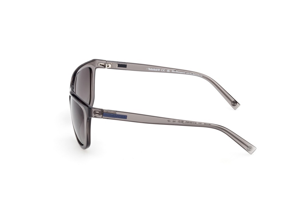 Sunglasses Timberland TB00058 (20D) color grigio lucido shape square lenses fumo polar.