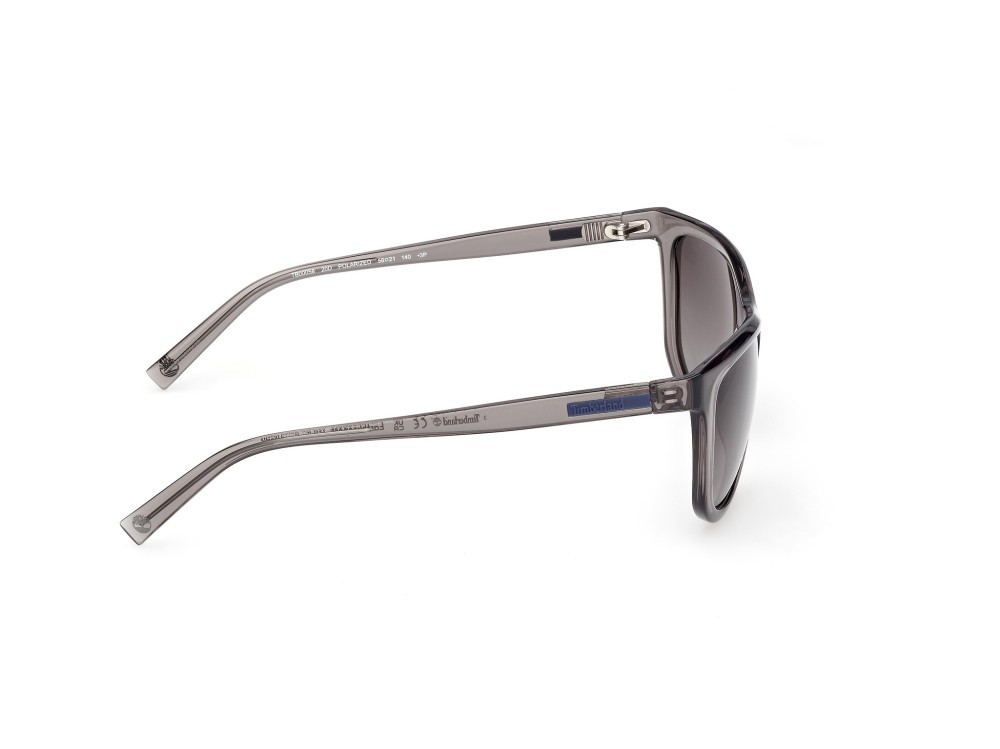 Sunglasses Timberland TB00058 (20D) color grigio lucido shape square lenses fumo polar.