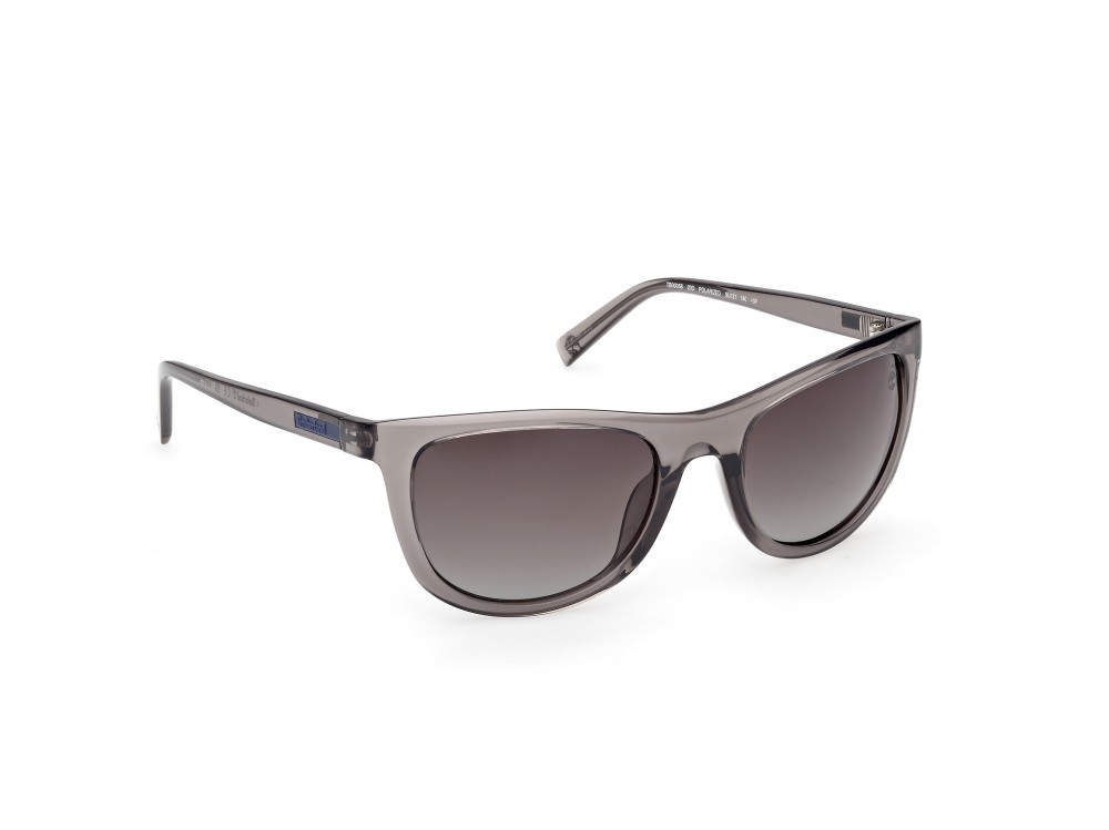 Sunglasses Timberland TB00058 (20D) color grigio lucido shape square lenses fumo polar.
