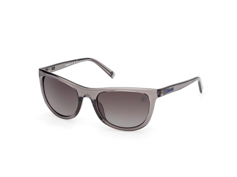 Sunglasses Timberland TB00058 (20D) color grigio lucido shape square lenses fumo polar.