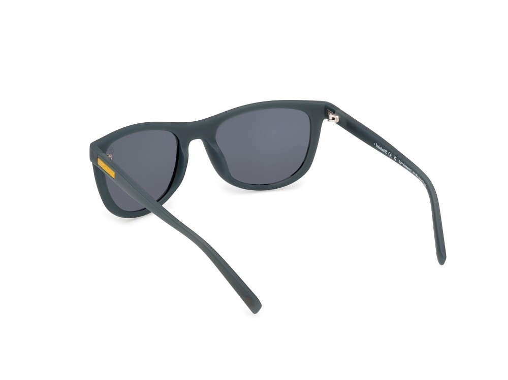 Sunglasses Timberland TB00058 (97D) color verde scuro opaco shape square lenses fumo polar.