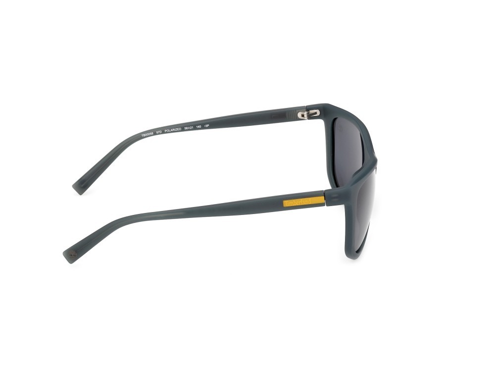 Sunglasses Timberland TB00058 (97D) color verde scuro opaco shape square lenses fumo polar.