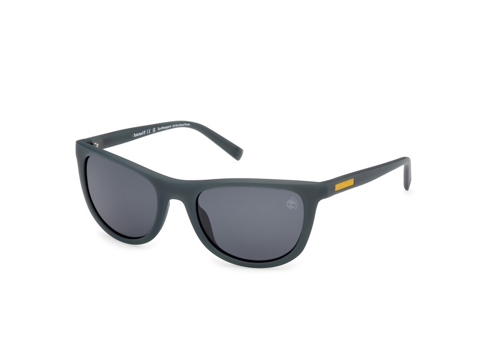 Sunglasses Timberland TB00058 (97D) color verde scuro opaco shape square lenses fumo polar.