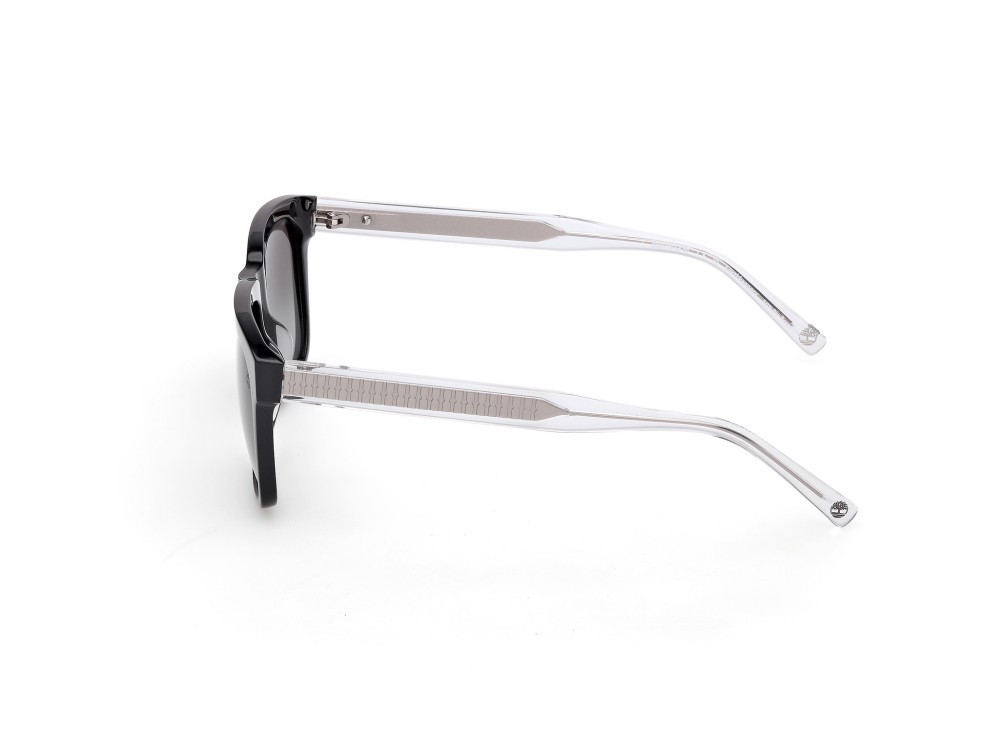 Sunglasses Timberland TB00059 (01D) color nero lucido - cristallo shape square lenses fumo grad.