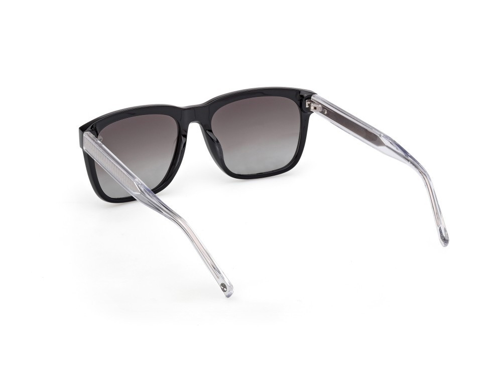Sunglasses Timberland TB00059 (01D) color nero lucido - cristallo shape square lenses fumo grad.