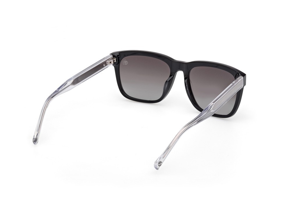 Sunglasses Timberland TB00059 (01D) color nero lucido - cristallo shape square lenses fumo grad.