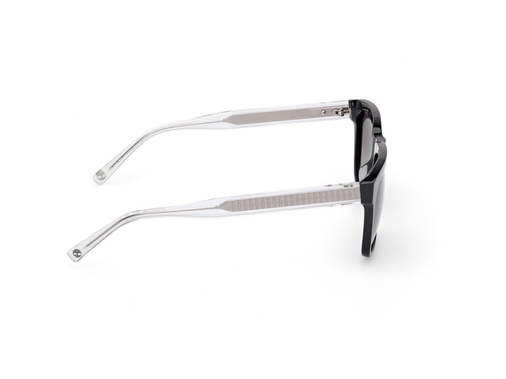 Sunglasses Timberland TB00059 (01D) color nero lucido - cristallo shape square lenses fumo grad.