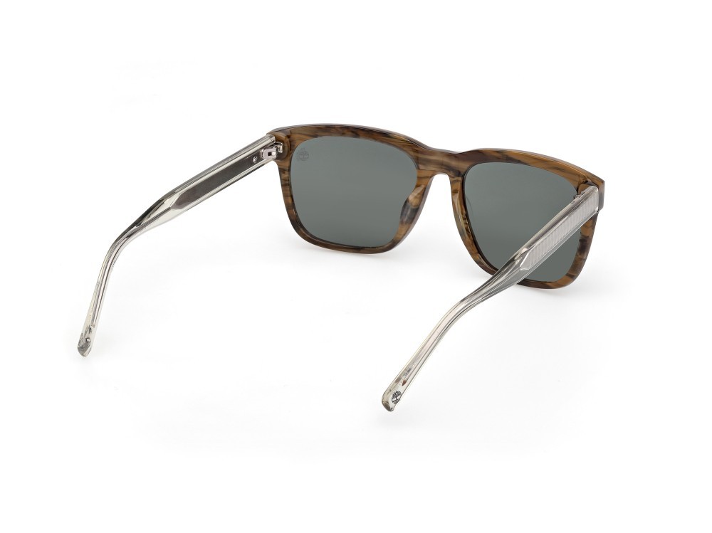 Sunglasses Timberland TB00059 (96R) color verde scuro lucido - cristallo shape square lenses verde polar.