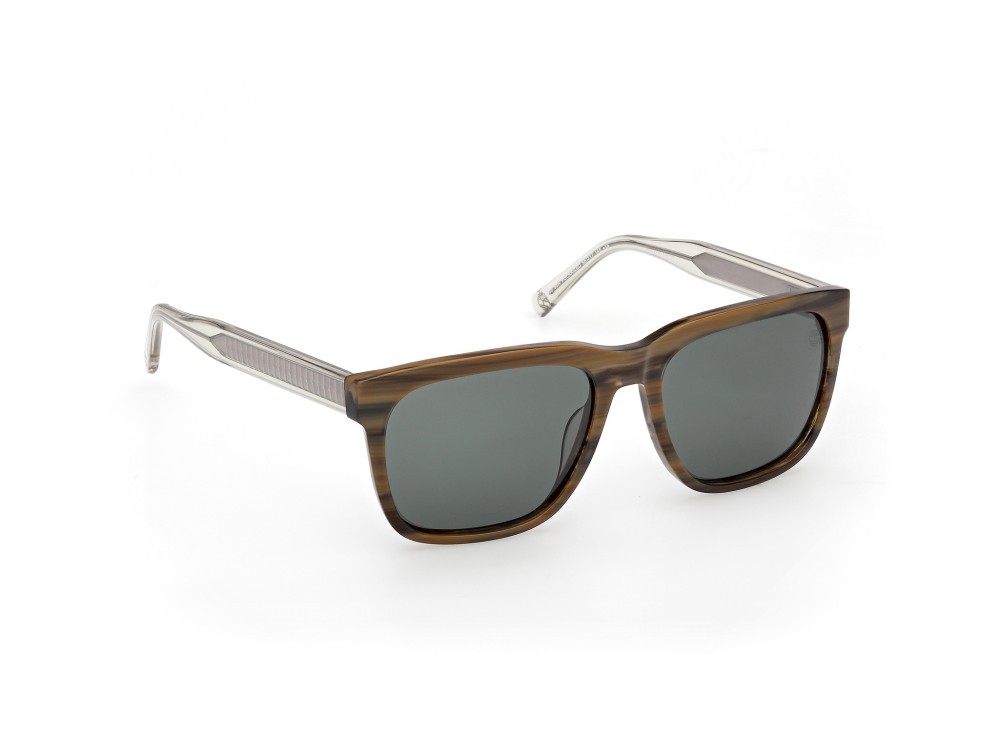 Sunglasses Timberland TB00059 (96R) color verde scuro lucido - cristallo shape square lenses verde polar.