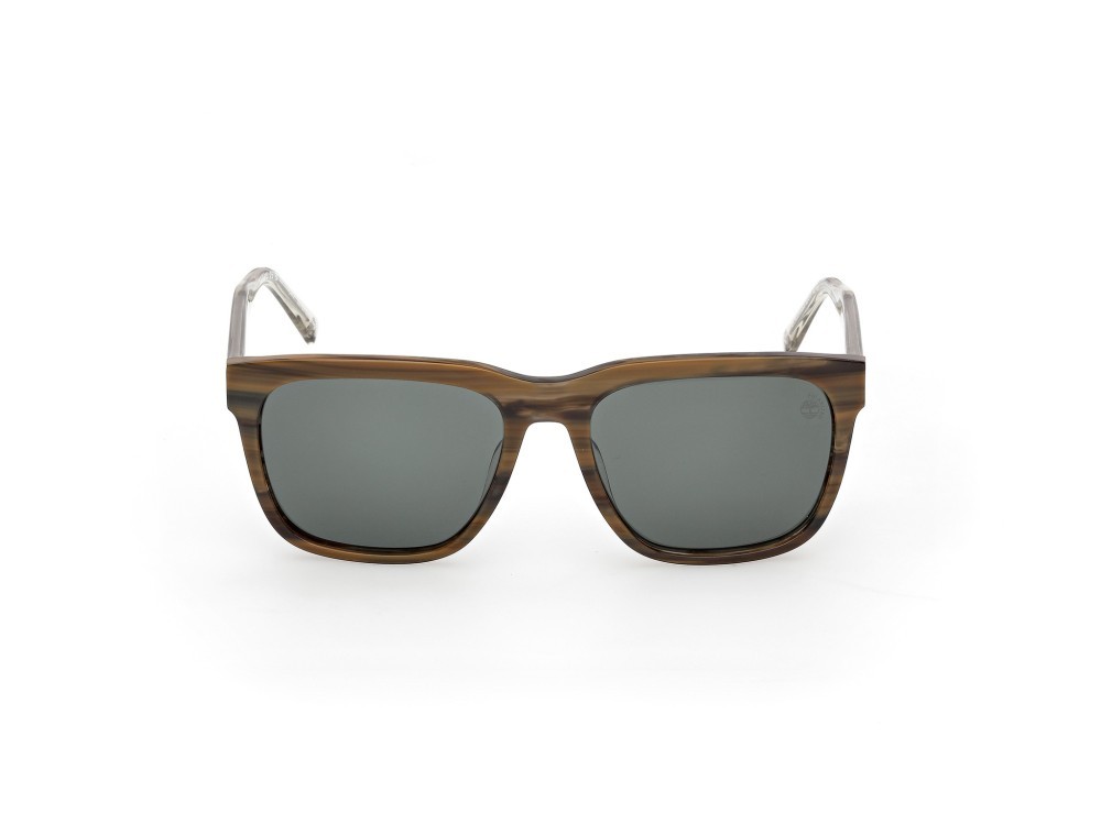 Sunglasses Timberland TB00059 (96R) color verde scuro lucido - cristallo shape square lenses verde polar.