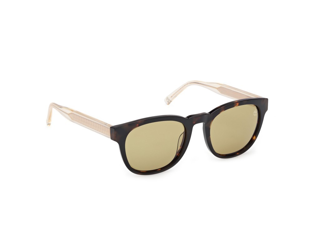 Sunglasses Timberland TB00060 (52H) color avana scura - cristallo shape round lenses marrone polar.