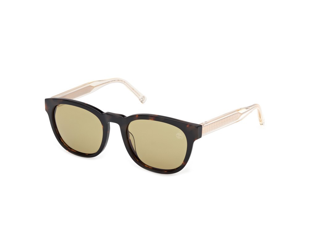Sunglasses Timberland TB00060 (52H) color avana scura - cristallo shape round lenses marrone polar.