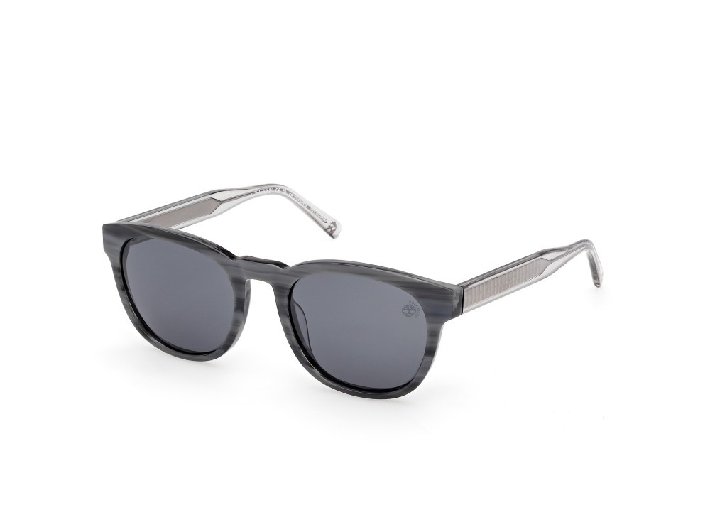 Sunglasses Timberland TB00060 (90D) color azzurro/corno - cristallo shape round lenses fumo polar.