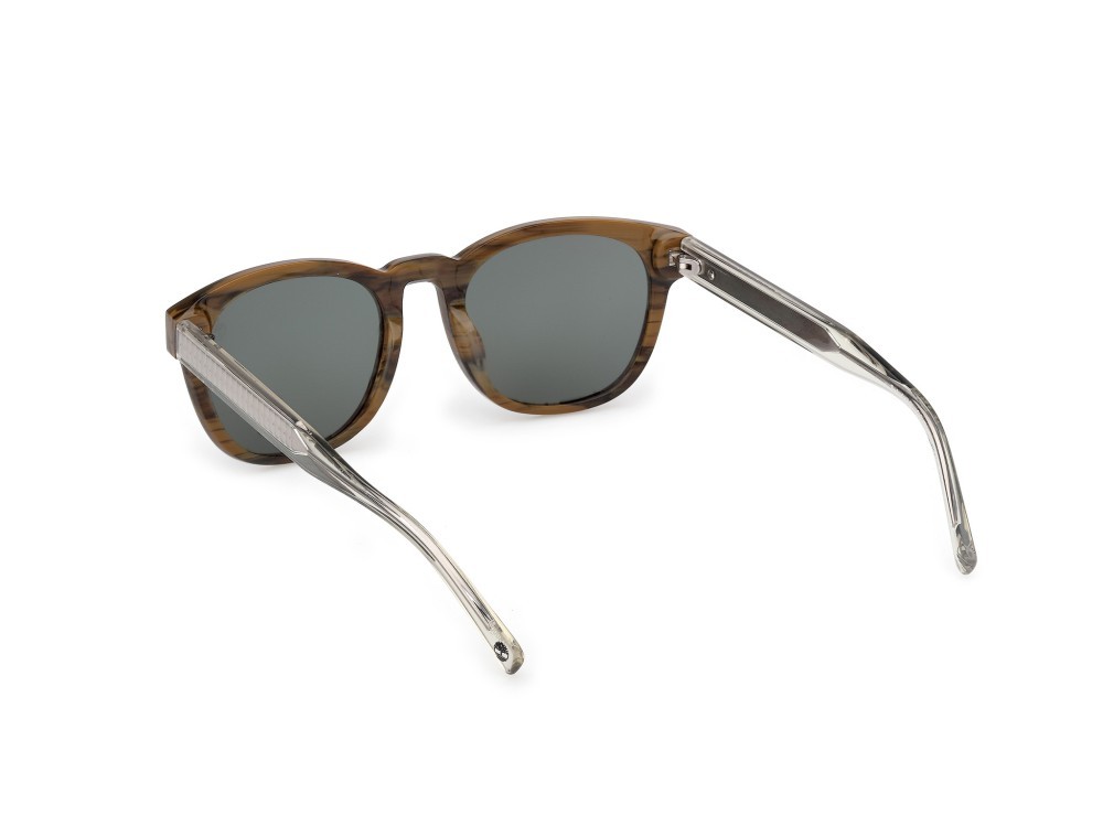 Sunglasses Timberland TB00060 (96R) color verde scuro lucido - cristallo shape round lenses verde polar.