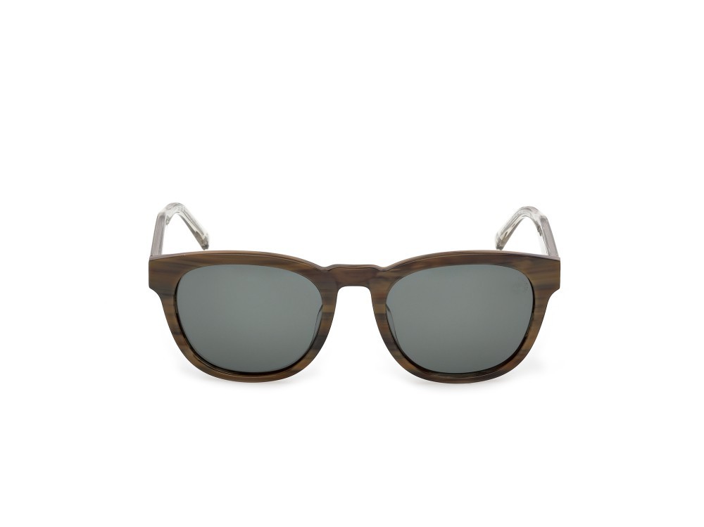 Sunglasses Timberland TB00060 (96R) color verde scuro lucido - cristallo shape round lenses verde polar.