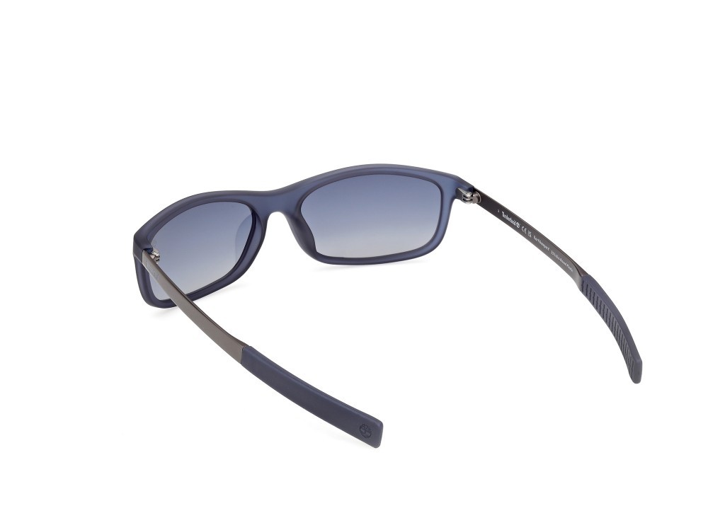Sunglasses Timberland TB00062-H (91D) color blu opaco - rutenio scuro opaco shape rectangle lenses blu sfumato